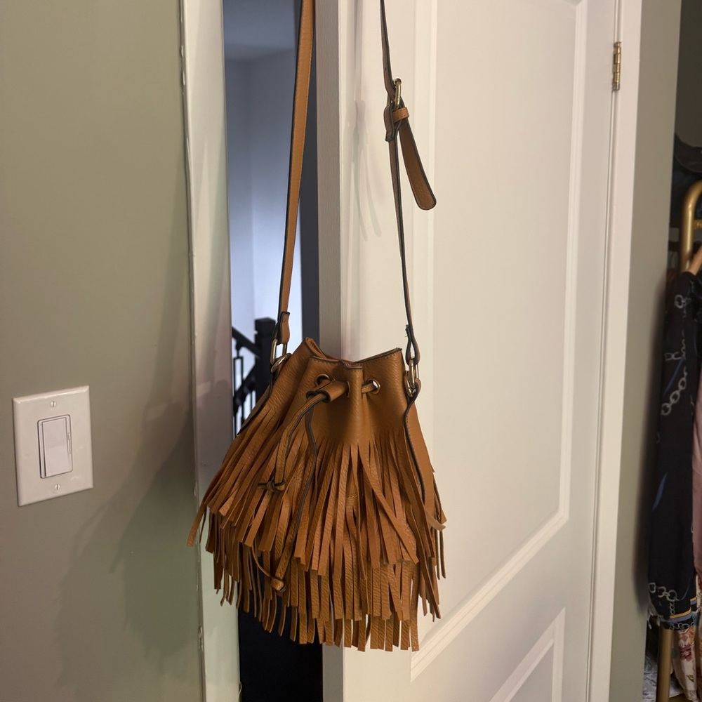 Fringe Tan Crossbody Bag